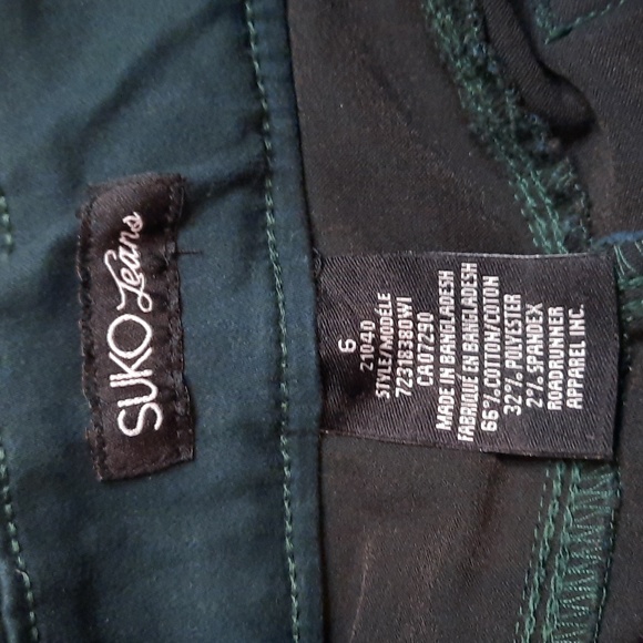 Suko Jeans emerald green stretch skinny jeans pants jeggings, size 6 - Picture 7 of 7